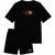Kit Conjunto Masculino Bermuda Tactel Com Bolsos + Camisa Camiseta Algodão Estampada Preto basquete