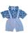kit conjunto menino Bebê Infantil Camisa jardineira egravata Leâozinho azul, Branco