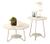 Kit conjunto par mesas de centro + mesinha lateral pés em metal varias cores decoração 100% mdf reforçada lindas Creme