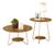 Kit conjunto par mesas de centro + mesinha lateral pés em metal varias cores decoração 100% mdf reforçada lindas Marrom