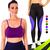 KIT conjunto TOP ALÇA FINA bojo + CALÇA LEG LEGGING REDINHA Feminino Academia Corrida 625 Roxo