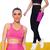 Kit conjunto TOP ALÇA MÉDIA bojo + CALÇA LEGGING BOLSOS Feminino Academia Corrida Fitness 701 Rosa