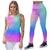 Kit Connunto Regata Feminina Legging Fitness Academia Treino Caminhada Musculação Tie dye