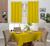 Kit Cortina Cozinha 2,00 x 1,40 e Toalha de Mesa Retangular 6 Lugares Oxford Amarelo