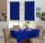 Kit Cortina Cozinha 2,00 x 1,40 e Toalha de Mesa Retangular 6 Lugares Oxford Azul