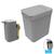 Kit Cozinha Dispenser Porta Detergente + Lixeira 5 Litros Porta Saco Plástico - Soprano Cinza