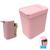 Kit Cozinha Dispenser Porta Detergente + Lixeira 5 Litros Porta Saco Plástico - Soprano Rosa