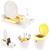 Kit Cozinha Escorredor Louças + Porta Talheres + Organizador Pia + Lixeira - Branco Crippa Amarelo