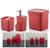 Kit Cozinha Trium Escorredor Talheres + Dispenser Detergente + Lixeira - KTE 012 Ou Vermelho