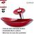 Kit cuba de vidro oval canoa com torneira cascata monocomando e válvula click up inclusa para banheiros e lavabos- acabamento em tinta epóxi VERMELHO