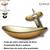 Kit cuba de vidro oval canoa com torneira cascata monocomando e válvula click up inclusa para banheiros e lavabos- acabamento em tinta epóxi DOURADO