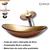 Kit cuba de vidro oval canoa com torneira cascata monocomando e válvula click up inclusa para banheiros e lavabos- acabamento em tinta epóxi BRONZE