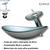 Kit cuba de vidro oval canoa com torneira cascata monocomando e válvula click up inclusa para banheiros e lavabos- acabamento em tinta epóxi PRATA