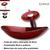 Kit cuba de vidro oval canoa com torneira cascata monocomando e válvula click up inclusa para banheiros e lavabos- acabamento em tinta epóxi VINHO