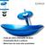 Kit cuba de vidro oval canoa com torneira cascata monocomando e válvula click up inclusa para banheiros e lavabos- acabamento em tinta epóxi AZUL MATISSE