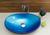 Kit cuba de vidro oval para banheiro e lavabo com torneira link cromada + válvula click Azul Matisse