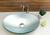Kit cuba de vidro oval para banheiro e lavabo com torneira link cromada + válvula click Prata