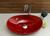 Kit cuba de vidro oval para banheiro e lavabo com torneira link cromada + válvula click Vermelho