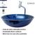 Kit cuba de vidro p/ banheiro com torneira link gourmet e valvula click up - modelo redonda 35cm várias cores AZUL MARINE