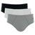 Kit Cueca Slip Mash 3 Peças Masculina Elástico Algodão Cinza mescla claro