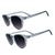  Kit de 2 Óculos Solares Redondo Unissex Casual Com Proteção Uv400 Life Style Premium Joachim Cinza