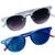  Kit de 2 Óculos Solares Redondo Unissex Casual Com Proteção Uv400 Life Style Premium Joachim Cinza, Azul