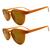  Kit de 2 Óculos Solares Redondo Unissex Casual Com Proteção Uv400 Life Style Premium Joachim Caramelo