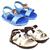 Kit de 2 Pares de Sandália Infantil Masculina Confortável para Meninos Azul claro, Branco