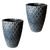 Kit de 2 vaso para planta coluna redondo modelo diamante com efeito 3D decoração casa e jardim 58x36 Azul