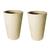 Kit de 2 vasos coluna de planta decorativo grafiato de luxo em polietileno com Proteção UV 58x36 Bege