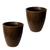 Kit de 2 vasos coluna lisa brilhante em polietileno para decoração de jardim e casa de luxo 40x31 Marrom