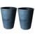 Kit de 2 vasos coluna para planta decorativo grafiato de luxo em polietileno 28x23 Azul