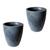 Kit de 2 vasos coluna para planta decorativo lisa brilhante de luxo em polietileno 29x25 Azul