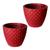 Kit de 2 vasos cone 3D diamante de Polietileno para Decoração de Jardim e casa 40x50 Vermelho