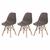 Kit de 3 Cadeiras Eiffel Eames Sala de Jantar Base Madeira Fendi