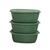 Kit de 3 Potes Saladeira 3 Litros - Ideal para Freezer e Micro-ondas com Fechamento Hermético Verde Menta