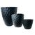 Kit de 3 vasos cone para planta decorativo grafiato de luxo em polietileno Preto