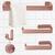 Kit de Acessórios Alumínio para Lavabos/Banheiros 4 peças - 5 Cores Rose
