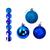 Kit De Bolinhas De Natal 7CM - Bolas Mistas Fosca Lisa Glitter Enfeites Rio Master Azul