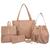 kit de bolsas feminina contem 4 lindas bolsas bolsa sacola, bolsa transversal, carteira de mao Nude