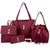 kit de bolsas feminina contem 4 lindas bolsas bolsa sacola, bolsa transversal, carteira de mao Vinho