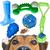 Kit De Brinquedos Para Cachorros 5 Mordedor Escova Dente Pet Azul