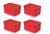 Kit De Caixas Organizadora Rattan C/ 4 Unidades De 7L Vermelho