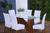Kit de Capas de Cadeira Estofada 6 Lugares Mesa de Jantar Protege Muda a Decoração Malha Helanca Lisa Branco