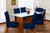 Kit de Capas de Cadeira Estofada 6 Lugares Mesa de Jantar Protege Muda a Decoração Malha Helanca Lisa Azul Escuro
