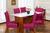 Kit de Capas de Cadeira Estofada 6 Lugares Mesa de Jantar Protege Muda a Decoração Malha Helanca Lisa Pink