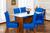 Kit de Capas de Cadeira Estofada 6 Lugares Mesa de Jantar Protege Muda a Decoração Malha Helanca Lisa Azul Royal