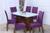 Kit de Capas de Cadeira Estofada 6 Lugares Mesa de Jantar Protege Muda a Decoração Malha Helanca Lisa Roxo Uva