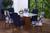 Kit de Capas de Cadeira Estofada 6 Lugares Mesa de Jantar Protege Muda a Decoração Malha Helanca Mista 6 Flores Bege e Azul Marinho