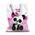 Kit de Festa Com 5 Sacolinhas de Tecido Pra Lembrancinha P Panda Rosa